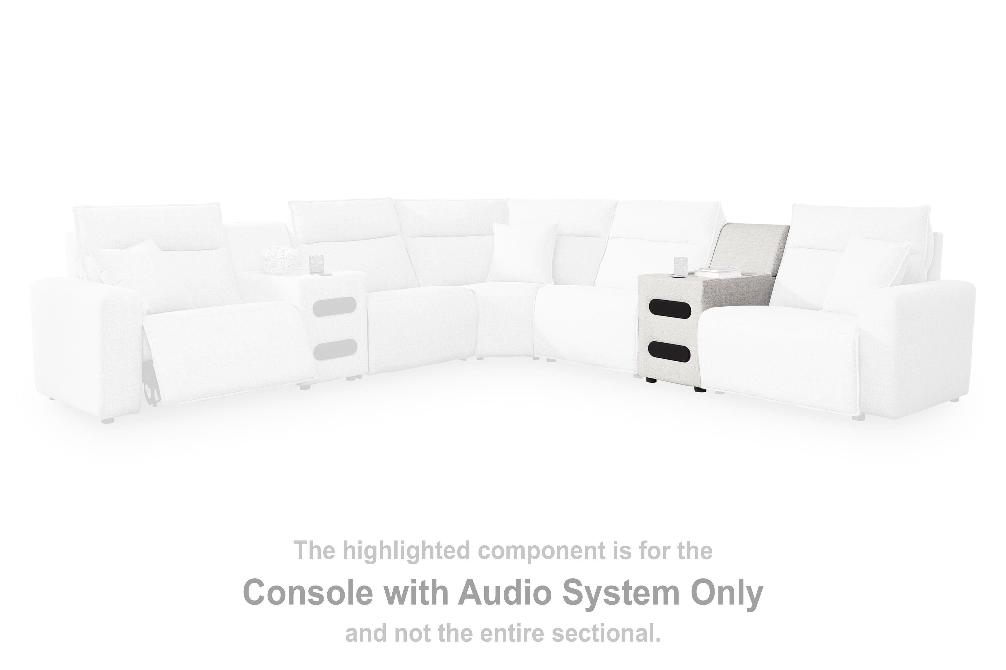Seccional reclinable eléctrico Modmax II con consolas de audio