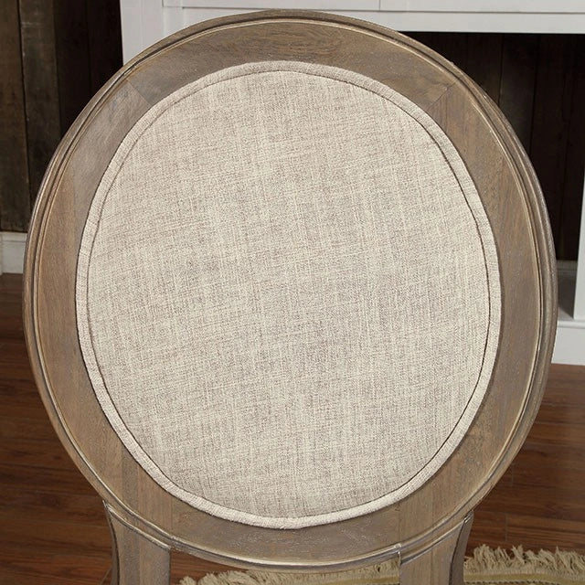 Silla auxiliar Kathryn de roble oscuro/beige rústico (2/CTN)