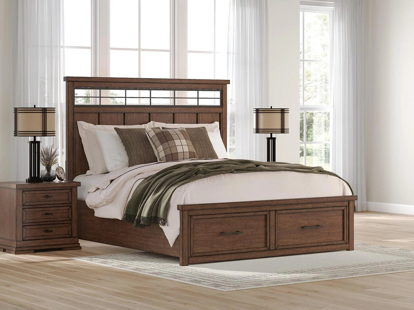 Cama con almacenaje en panel Taffenbrook