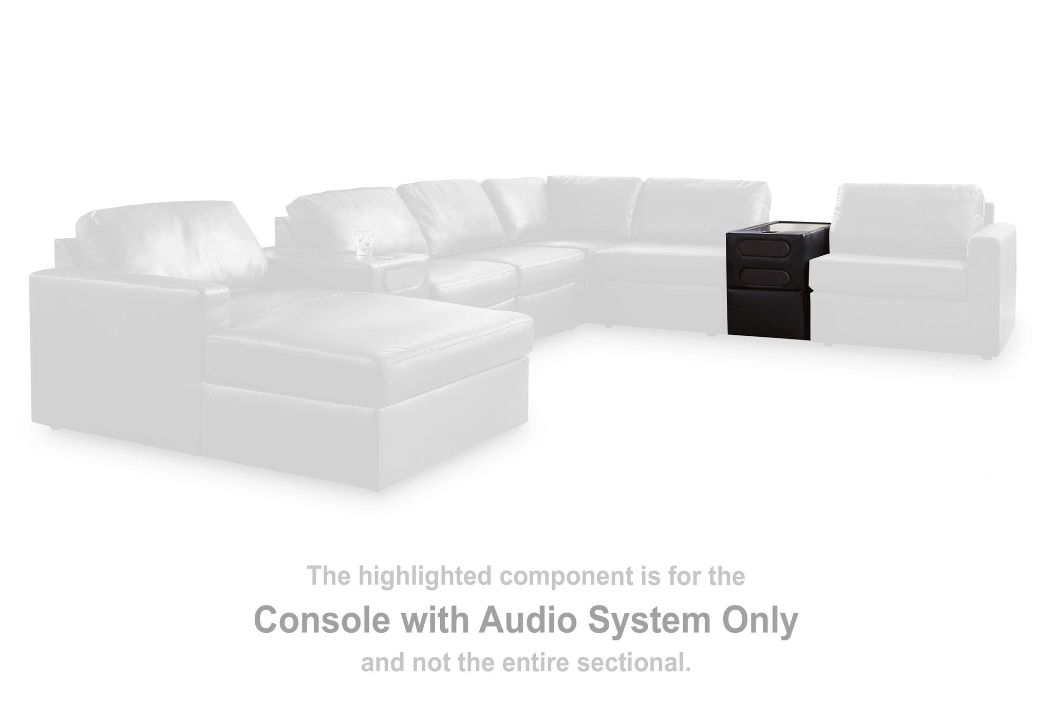 Sofá biplaza modular Modmax II con consola de audio