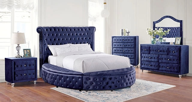 SANSOM Cama King y Queen, Negra, Azul y Gris