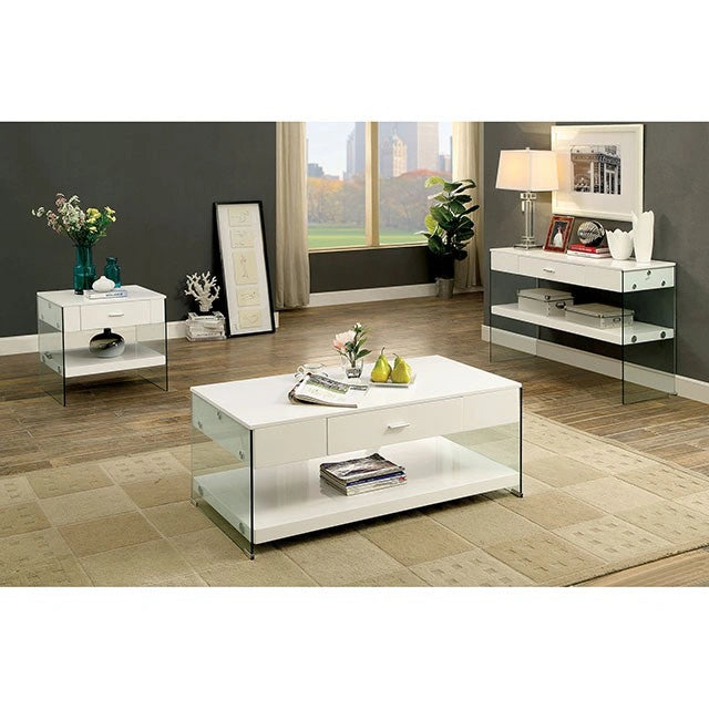 Mesa auxiliar Raya blanca, blanco
