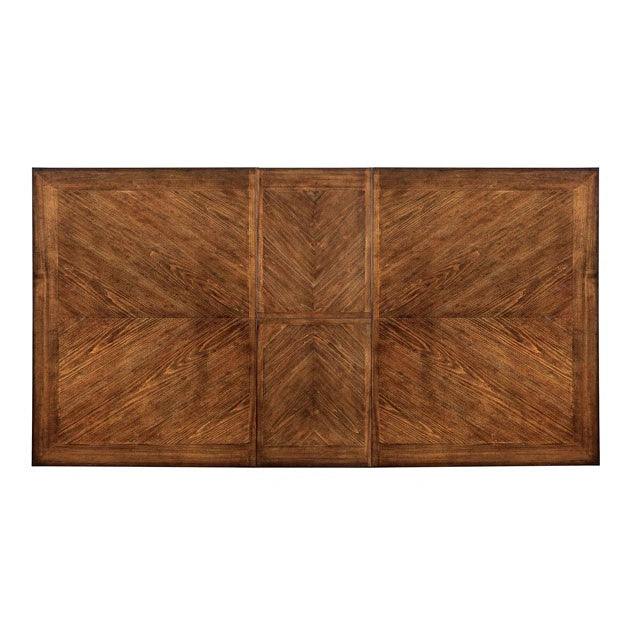 Mesa de Comedor HARRISBURG Vintage Blanco/Roble Oscuro con Extensión de 45 cm