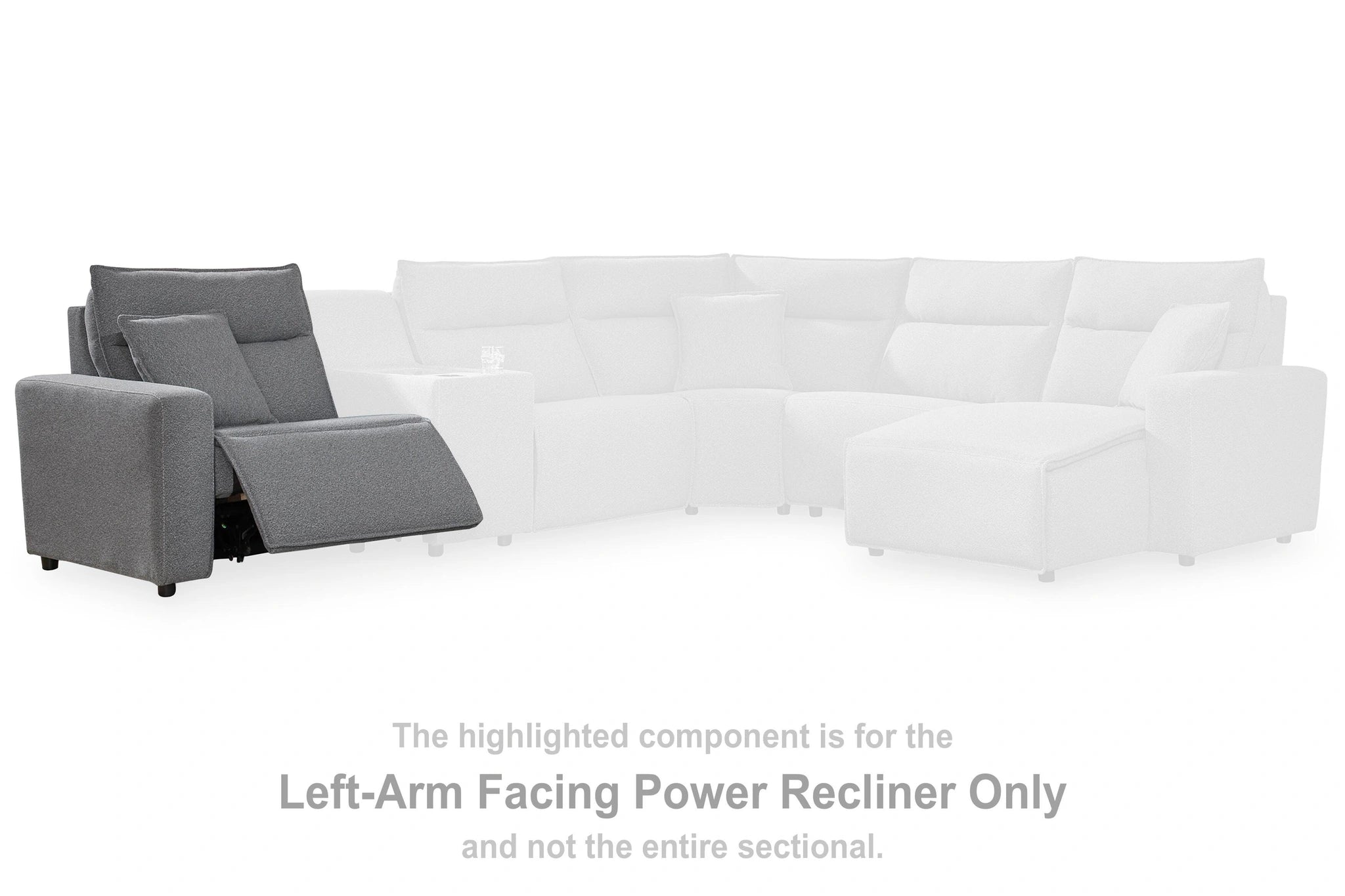 Seccional reclinable eléctrico Modmax con chaise longue