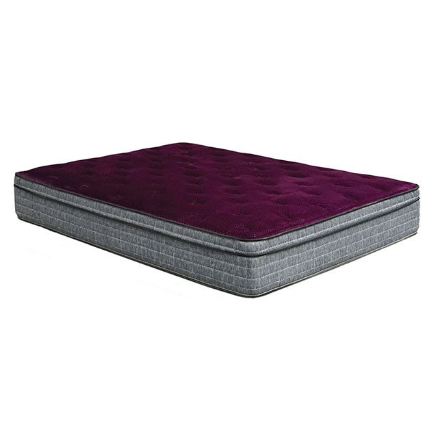 Colchón Euro Pillow Top de 13 pulgadas, morado/gris, no volteable, tamaño Full