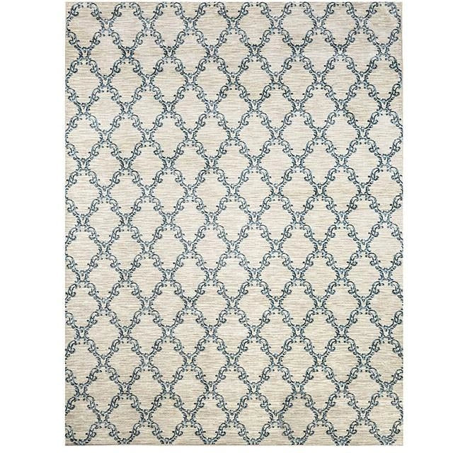 Alfombra de área Acanthus Gris claro/Azul Pequeña y Mediana de 5' x 8'