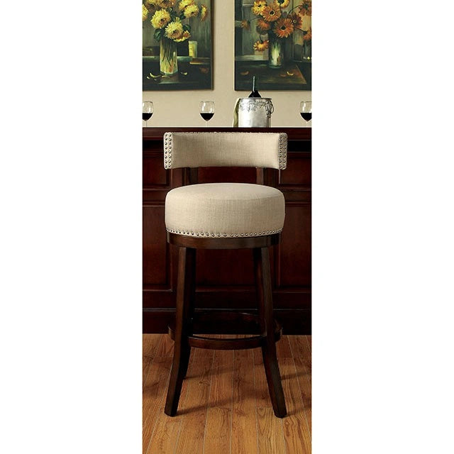 Taburete de bar LYNSEY roble oscuro/beige de 61 cm