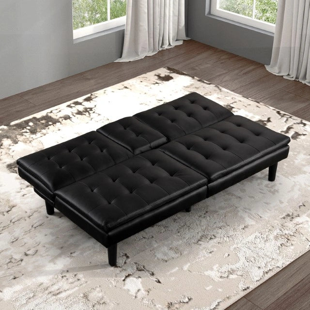 Sofá cama futón Eidsberg Naranja, Gris, Marrón y Negro