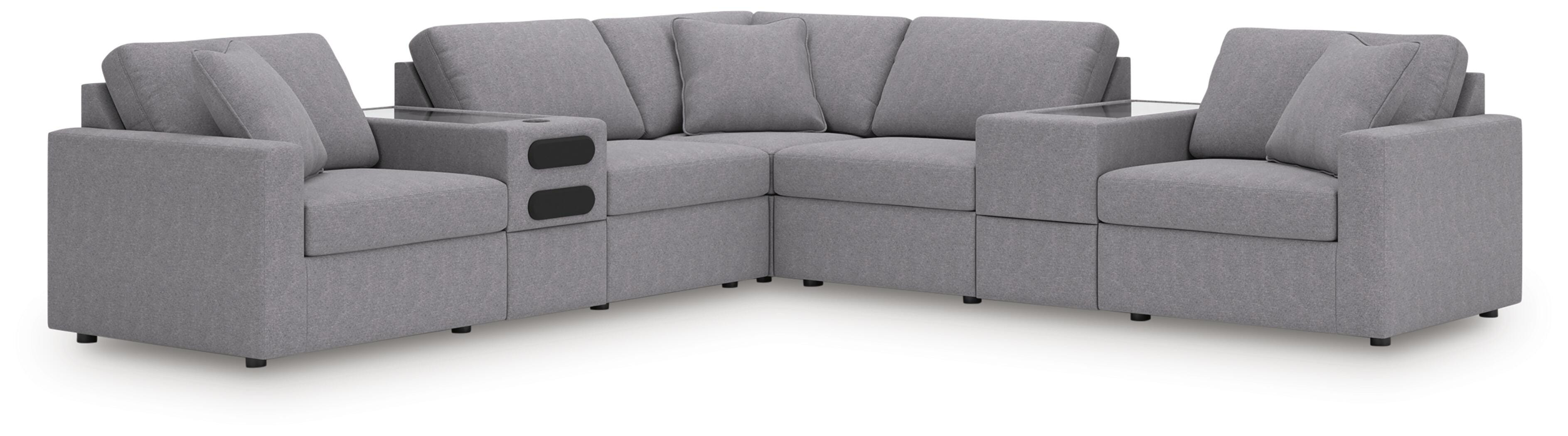Seccional equilibrado Modmax con consolas de audio y almacenamiento