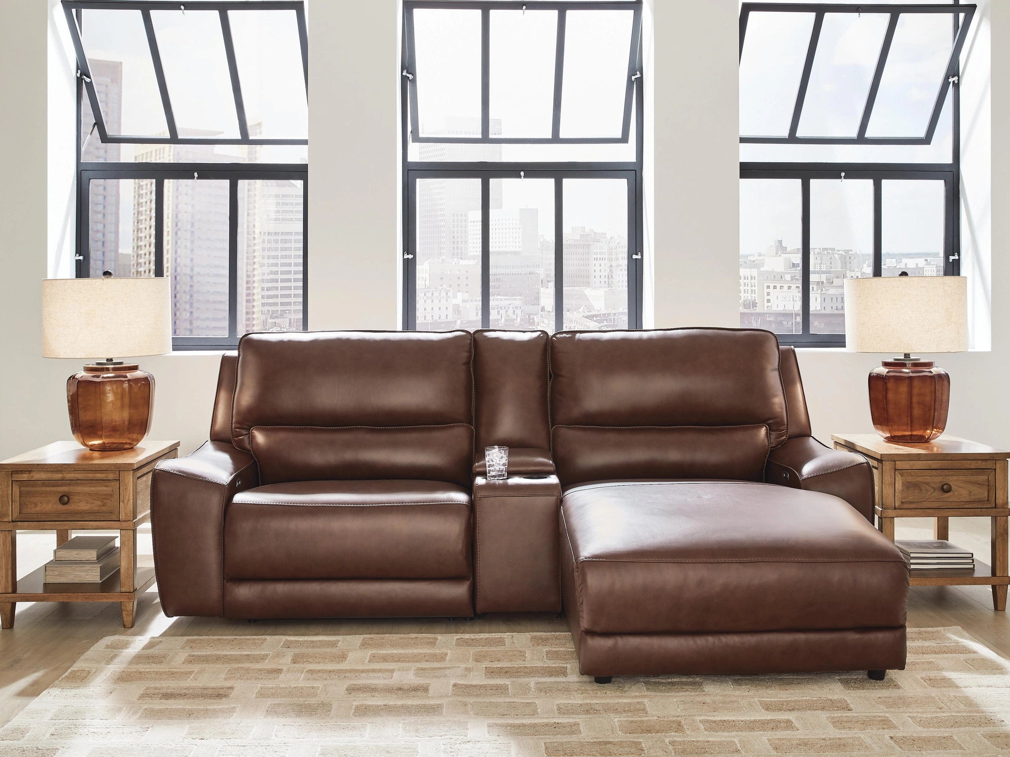 Seccional reclinable eléctrico DeepWakes con chaise longue