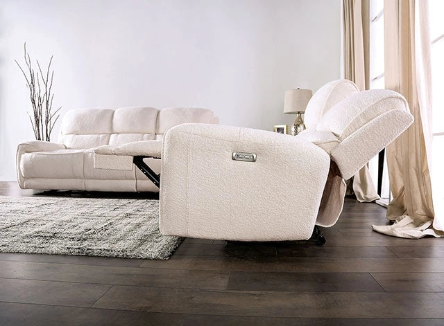 Sofá de dos plazas reclinable eléctrico MORCOTE, beige