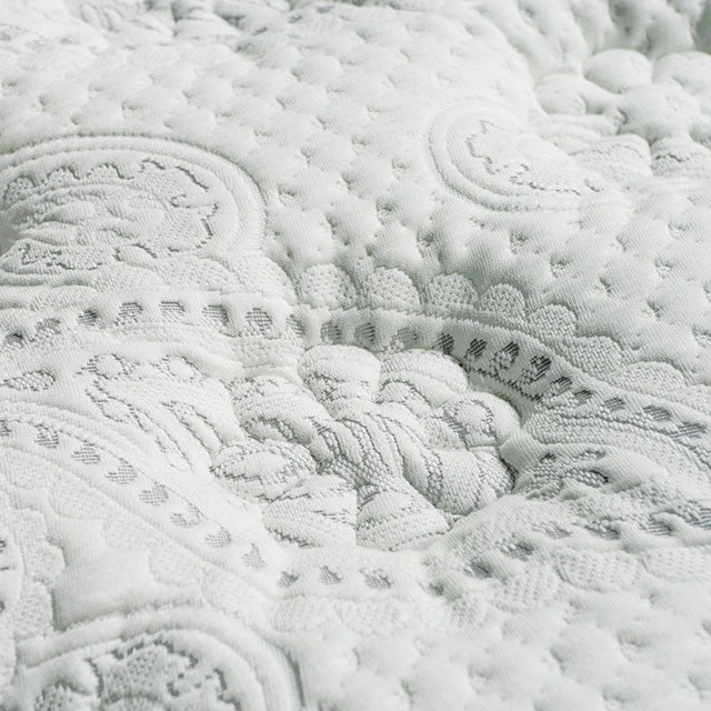 Colchón SIDDALEE con pillow top europeo de 16", blanco/gris, matrimonial
