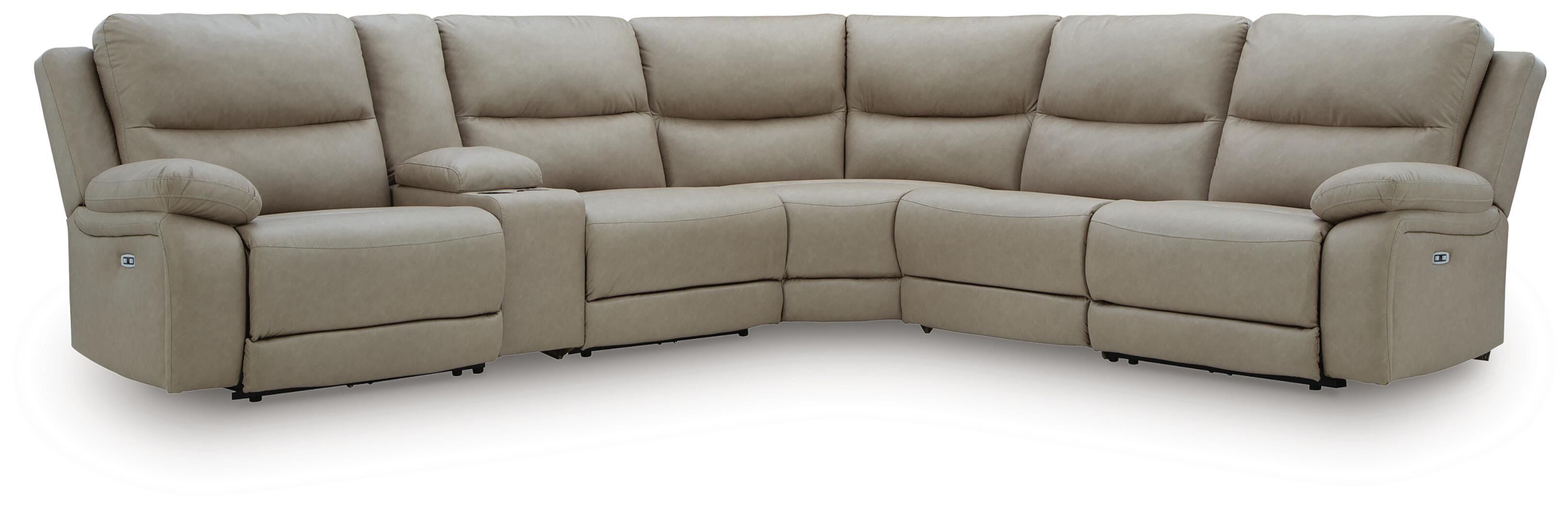 Seccional Reclinable Narwhal Place con Consola de Almacenamiento