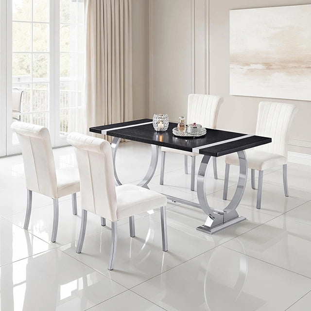 Mesa de comedor Horley de 60 pulgadas, estructura plateada