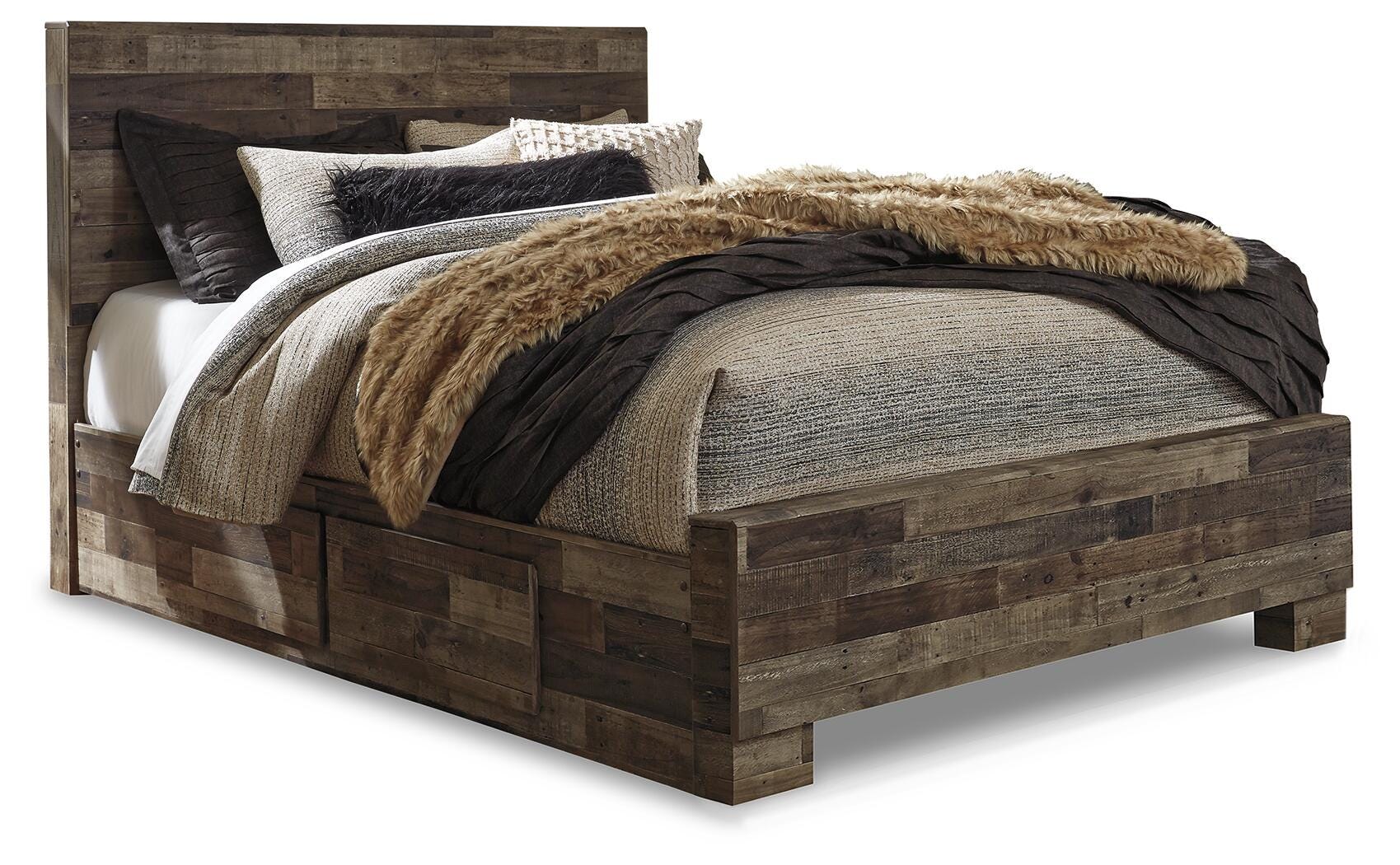 Cama Derekson con 2 cajones de almacenamiento laterales