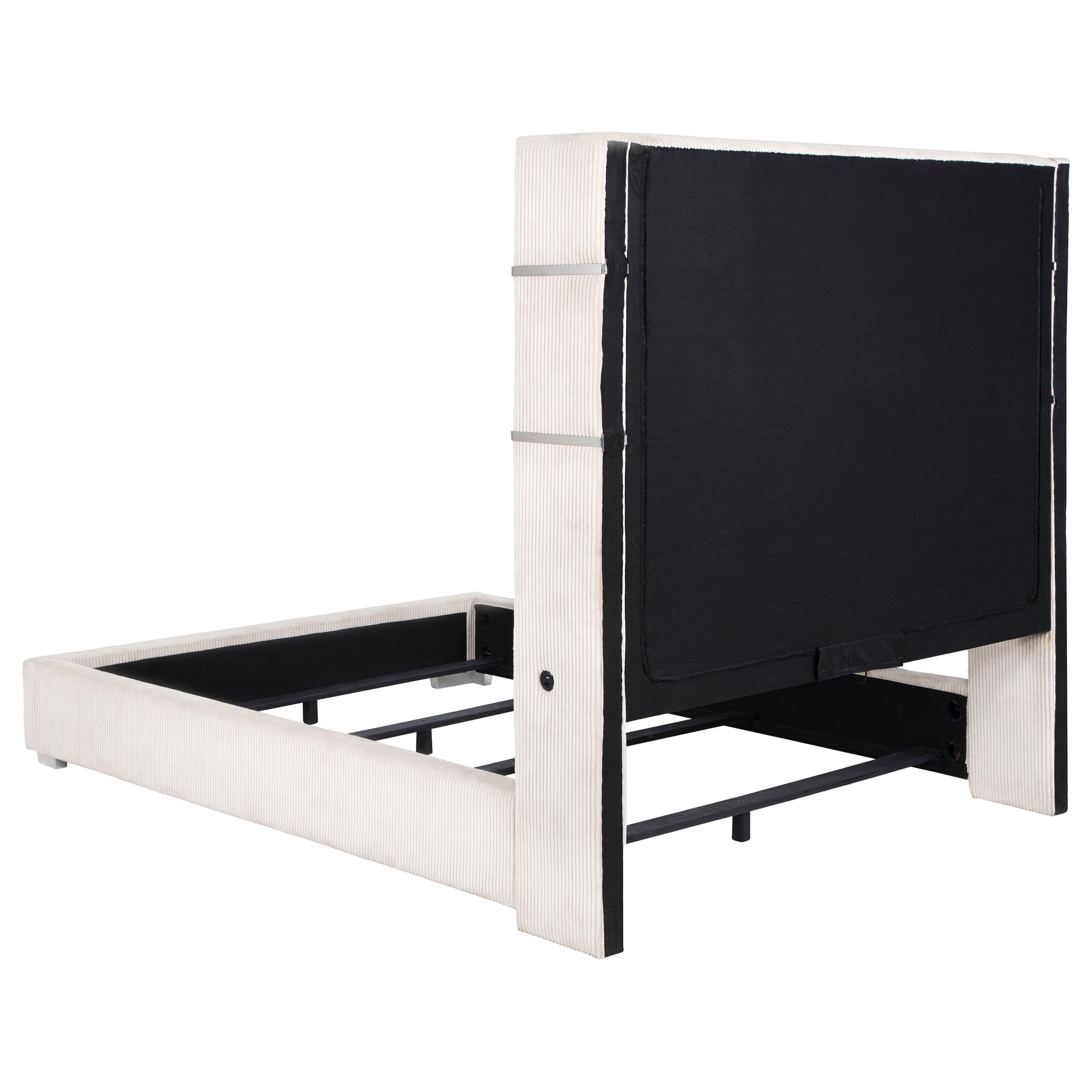 Tisdall Wingback Bed with Flame Visualizer