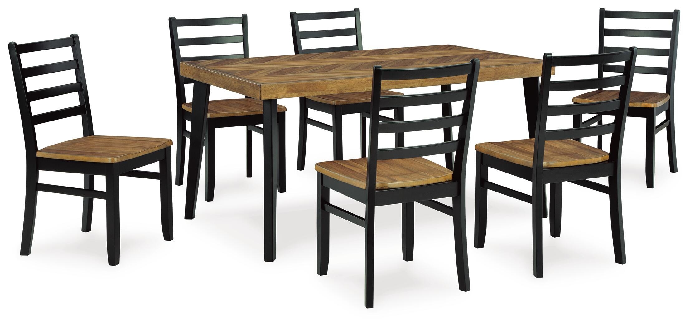 Mesa de comedor Blondon y 6 sillas (juego de 7)