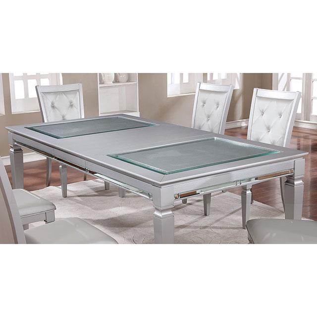 Mesa de comedor plateada Alena