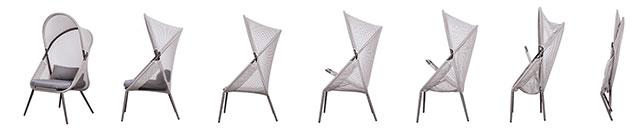 Silla plegable Alverta gris y negra (2/caja)