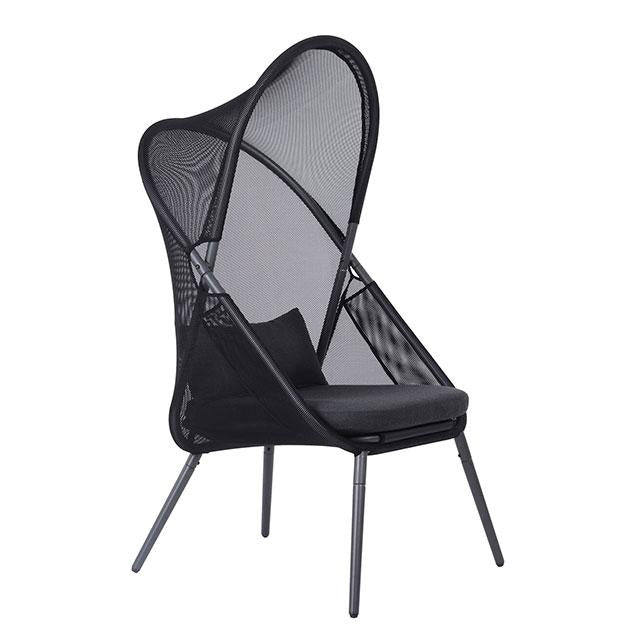 Silla plegable Alverta gris y negra (2/caja)