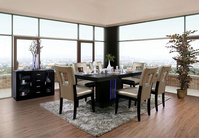 Mesa de Comedor Evangeline Blanco/Beige