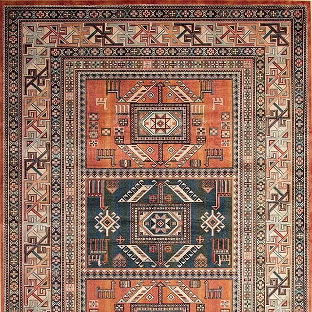 Mortsel Orange/Multi 5'3" X 7'6" Area Rug