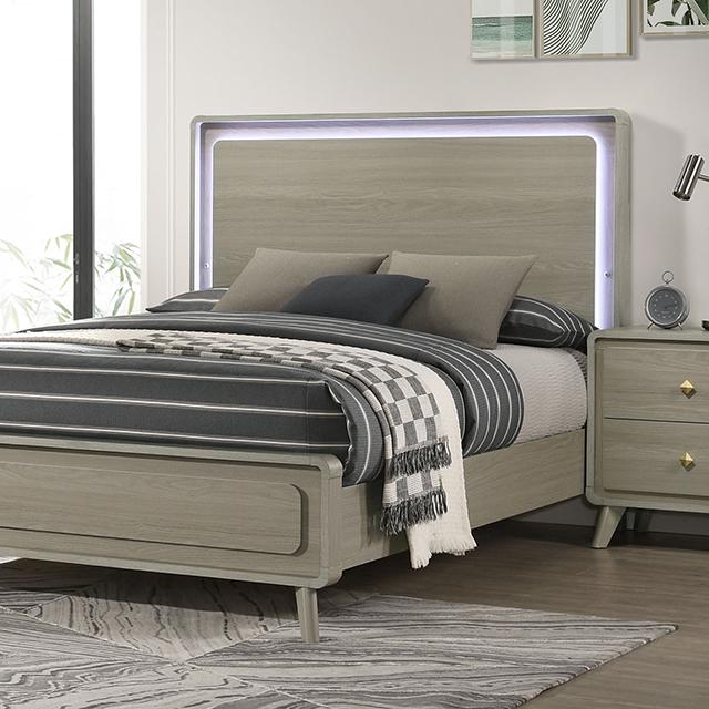 Juego de dormitorio tamaño queen Rainier, gris