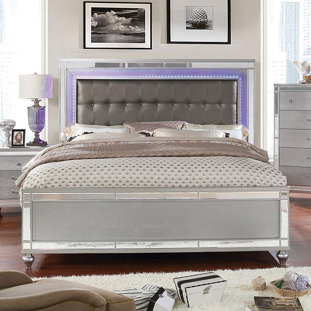 Juego de dormitorio queen Brachium plateado