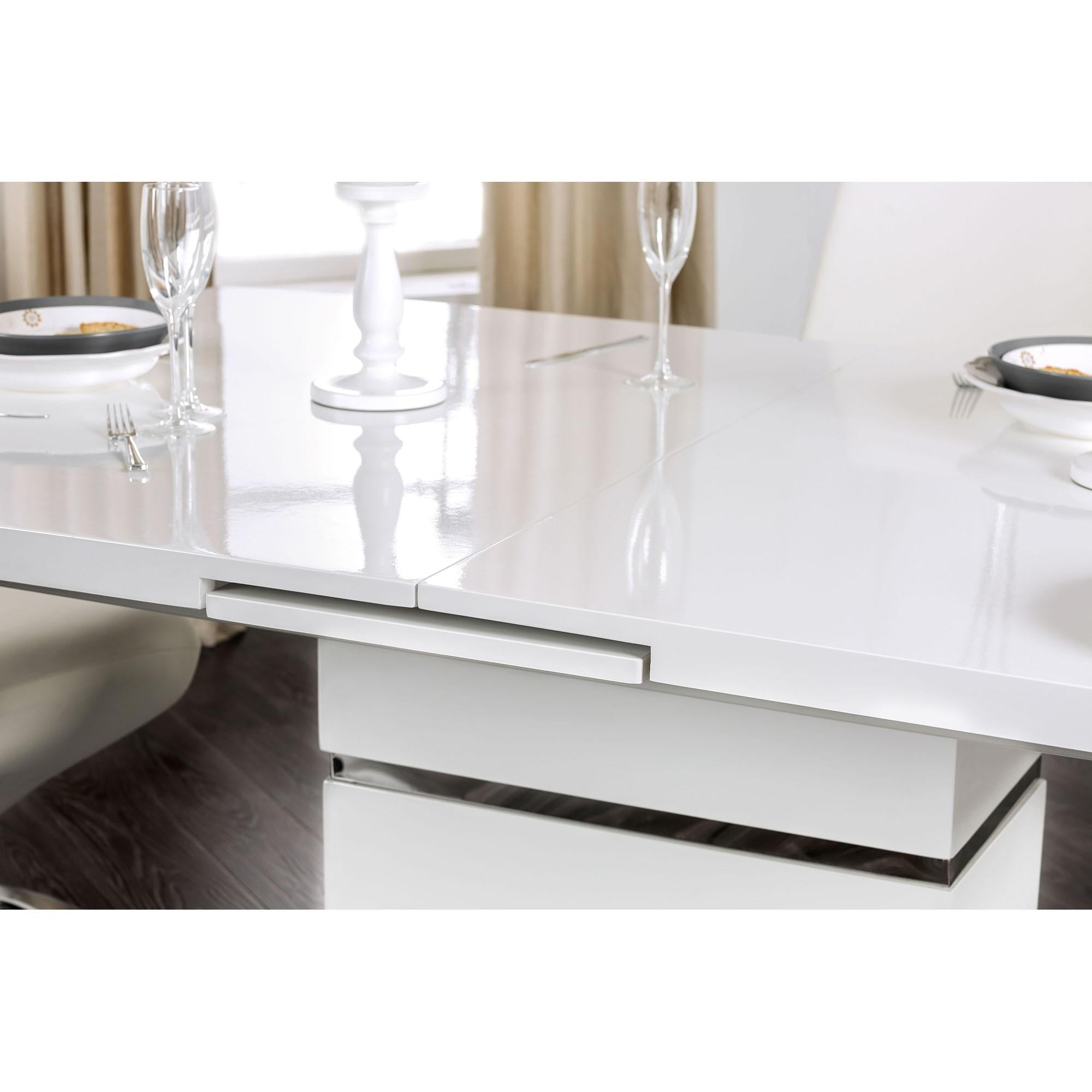 Mesa de comedor Midvale blanca/cromada