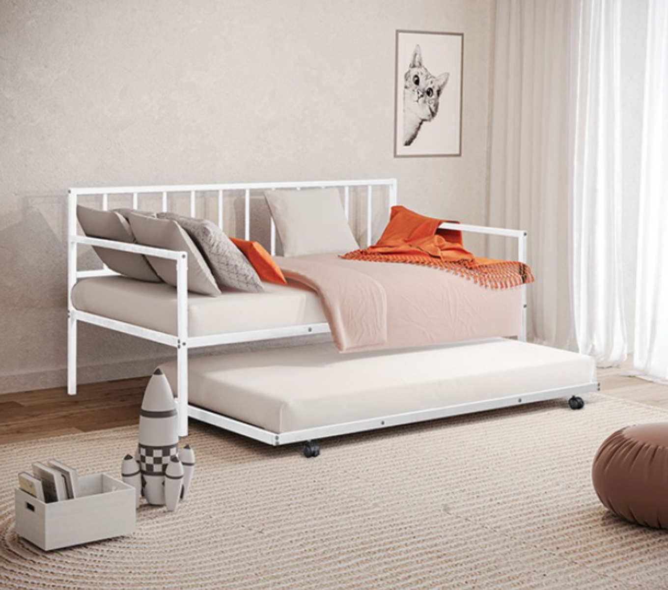 Harmon Metal Daybed - White