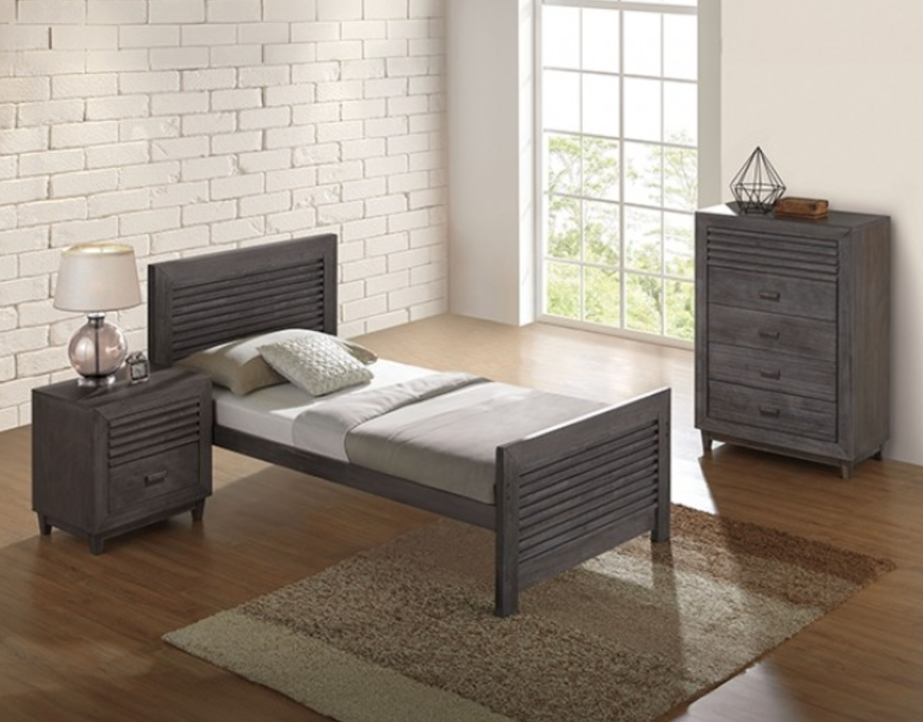 Griffin Twin Bed - Gray
