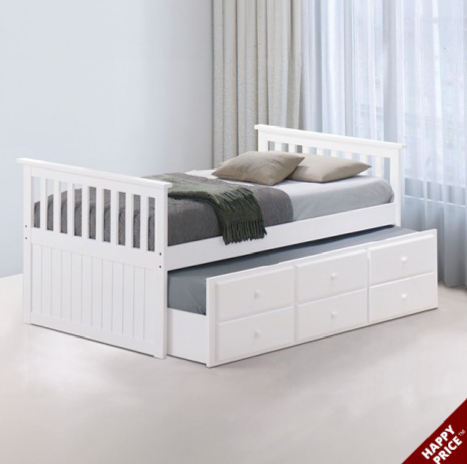 Clemens Captain Bed - White