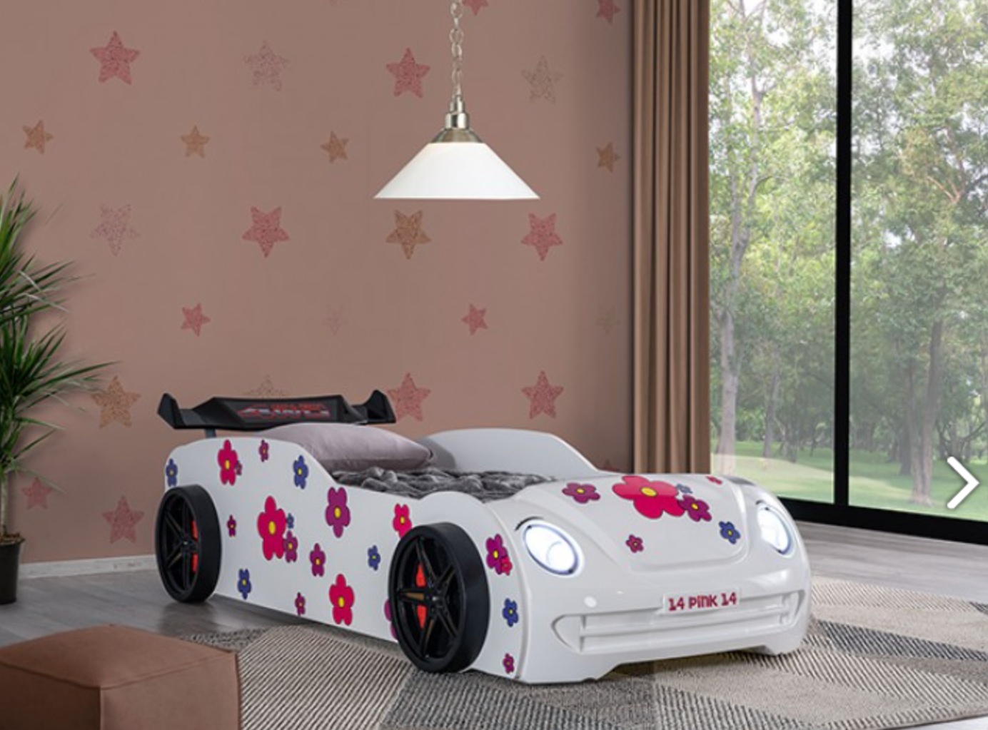 Jourley Kids Car Bed - White