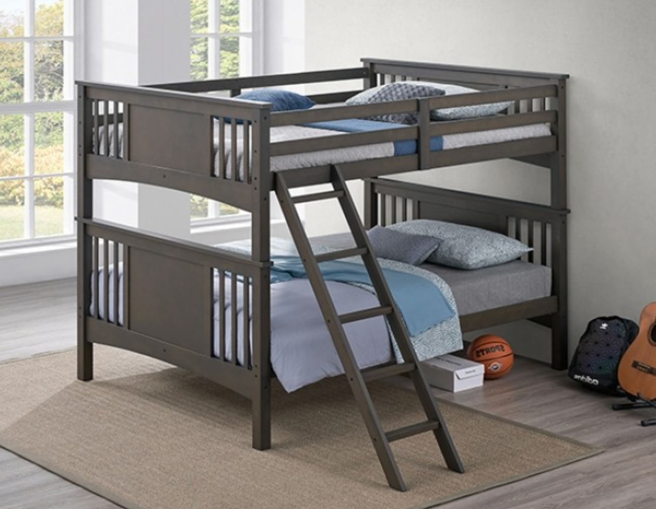 Spring Creek Full Over Full Bunk Bed- Grey