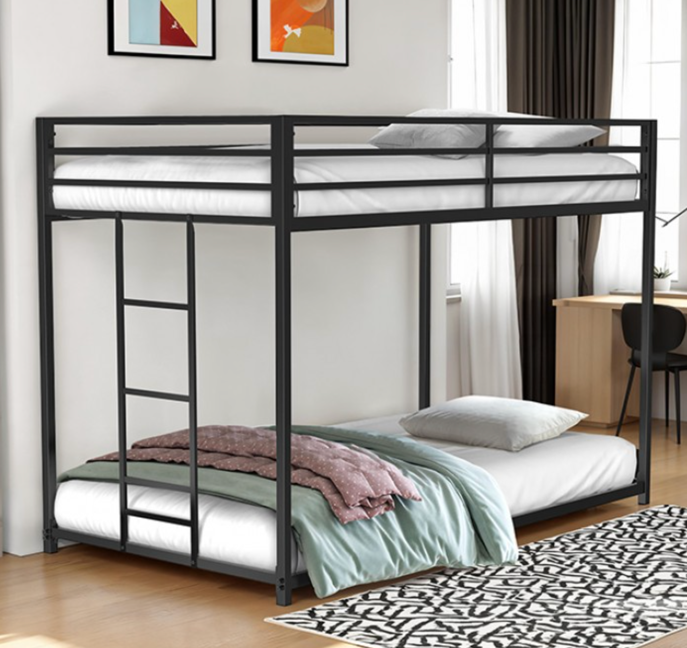 Rothwell Twin Over Twin Bunk Bed - Black