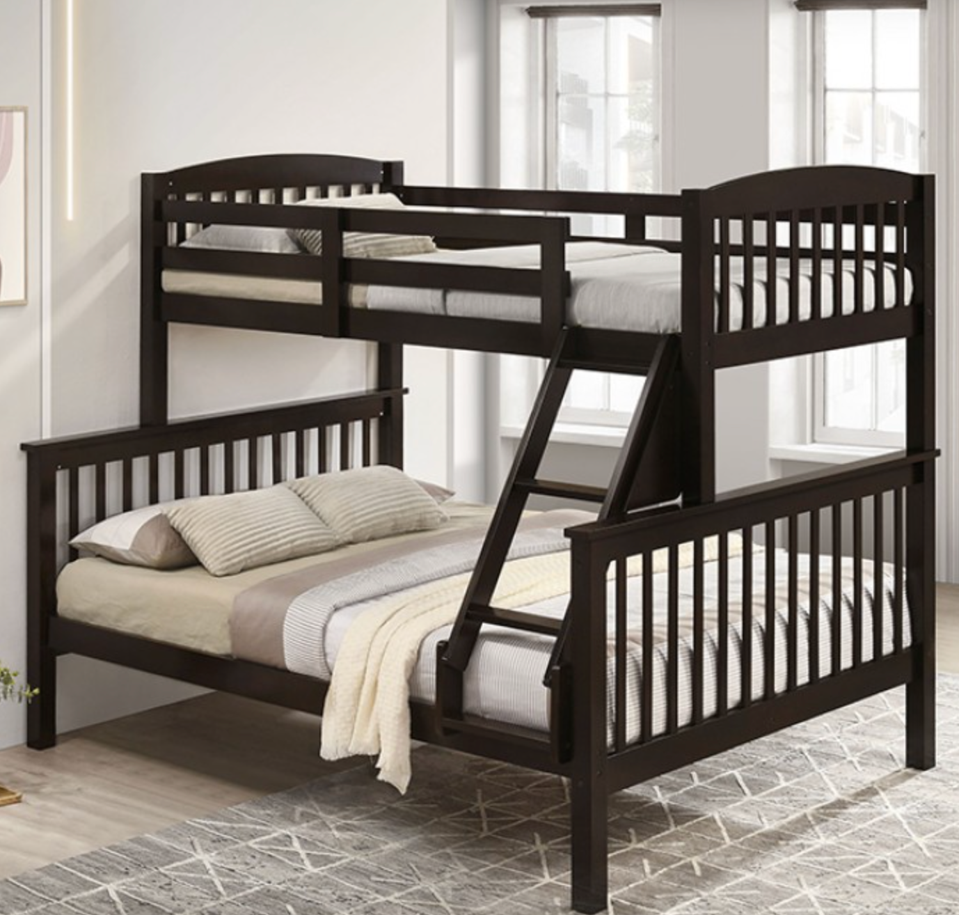 Brooklings Twin Over Full Bunk Bed - Dark Walnut