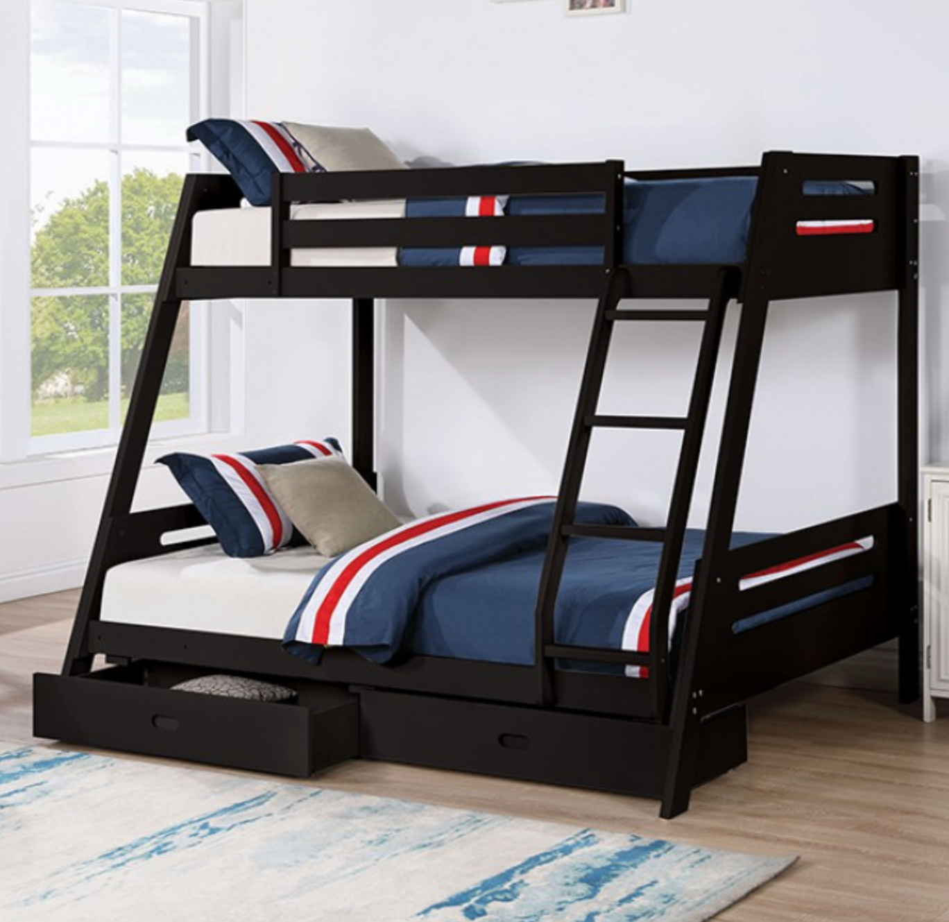 Emilee Twin Over Full Bunk Bed - Black