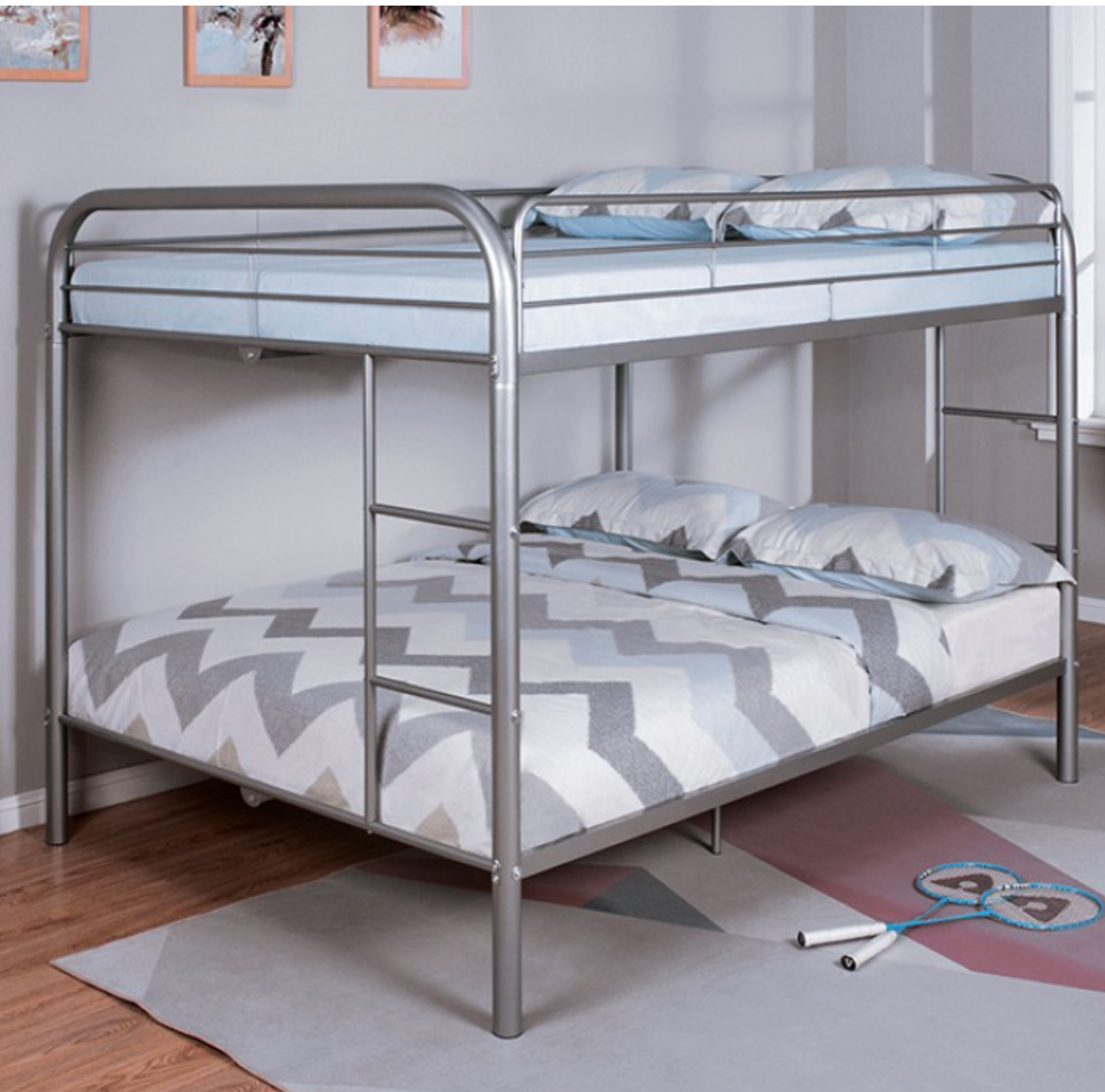 Finnerty Full Over Full Bunk Bed - Silver