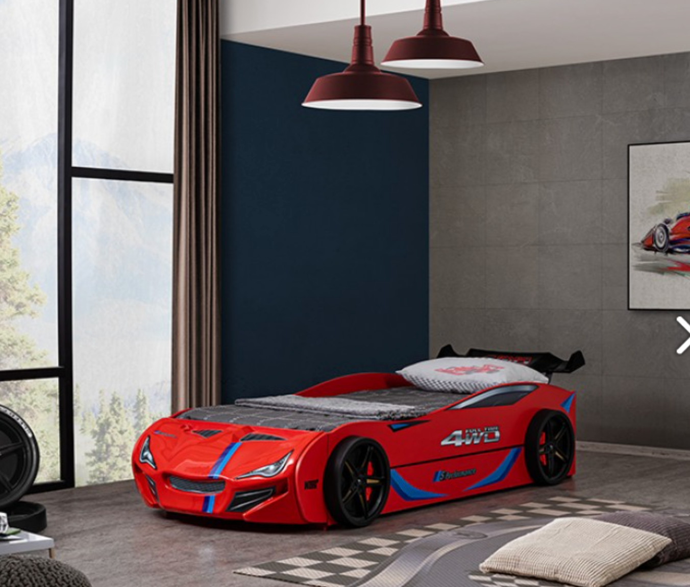 Tracklite Kids Car Bed - Red