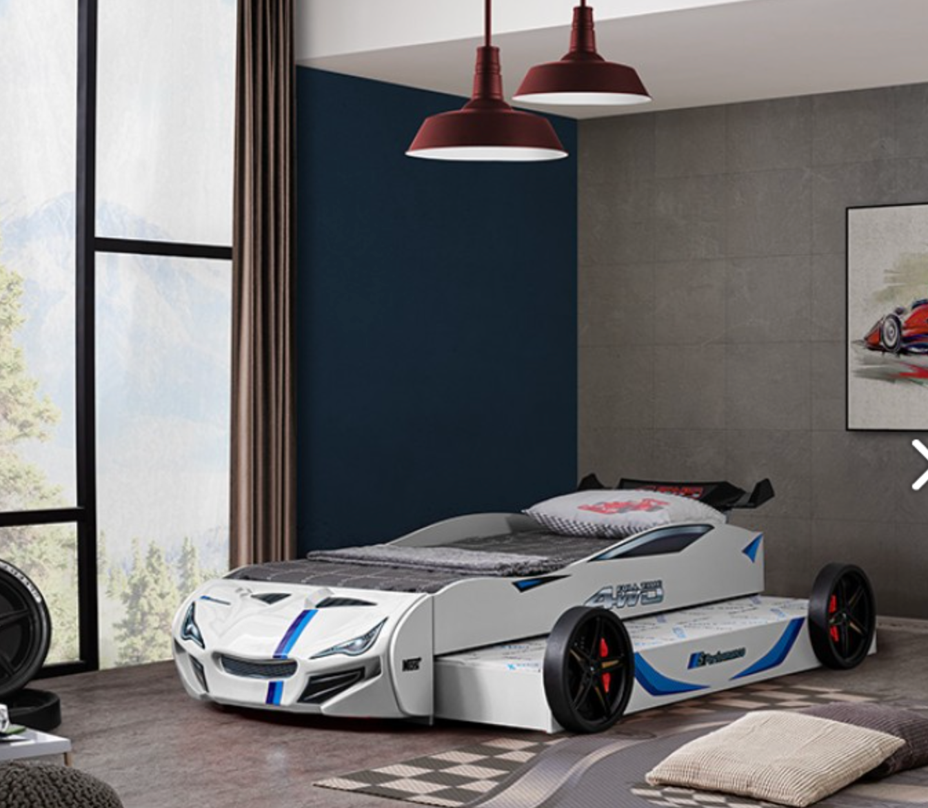 Tracklite Kids Car Bed - White