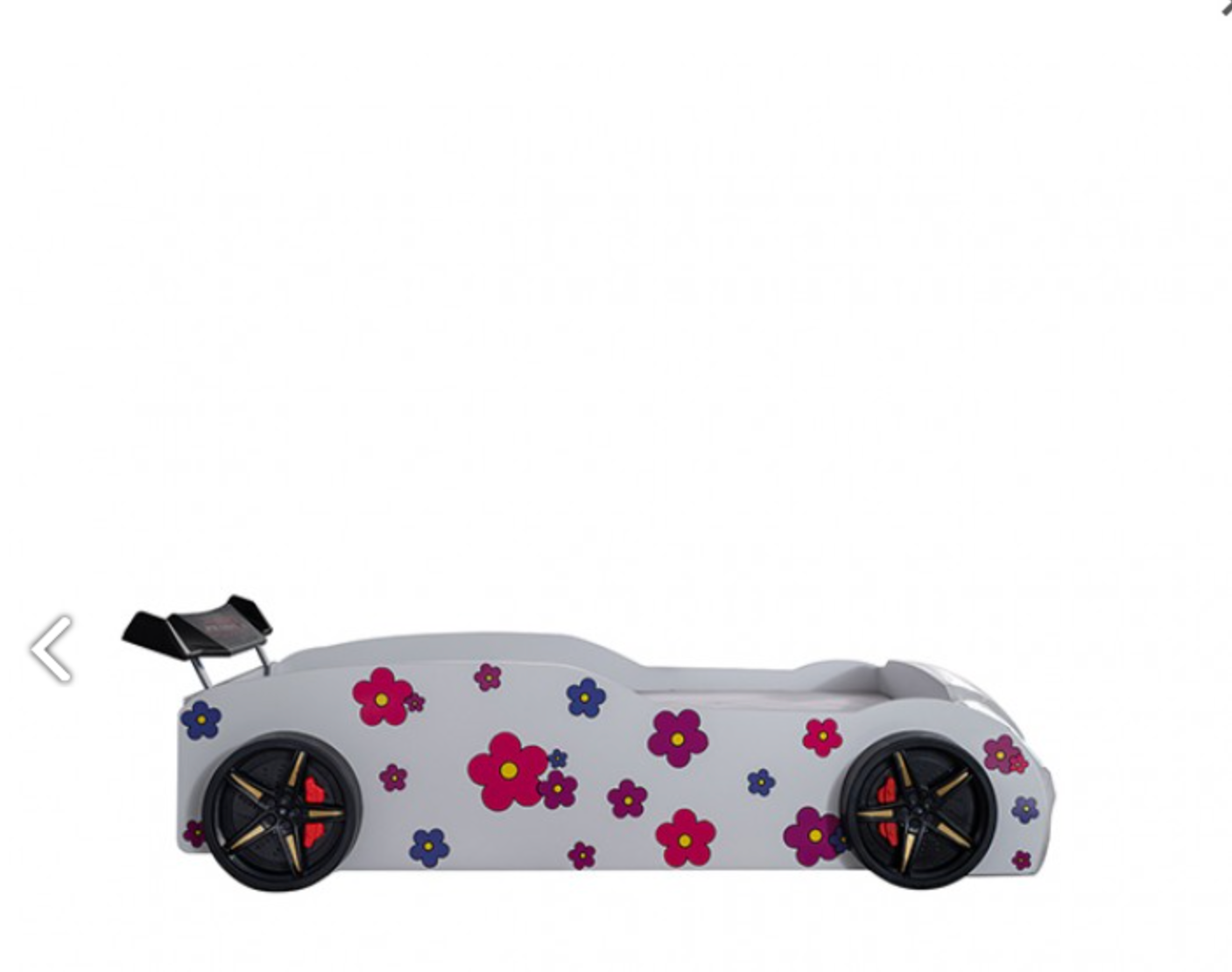 Cama infantil Jourley con forma de coche - Blanca
