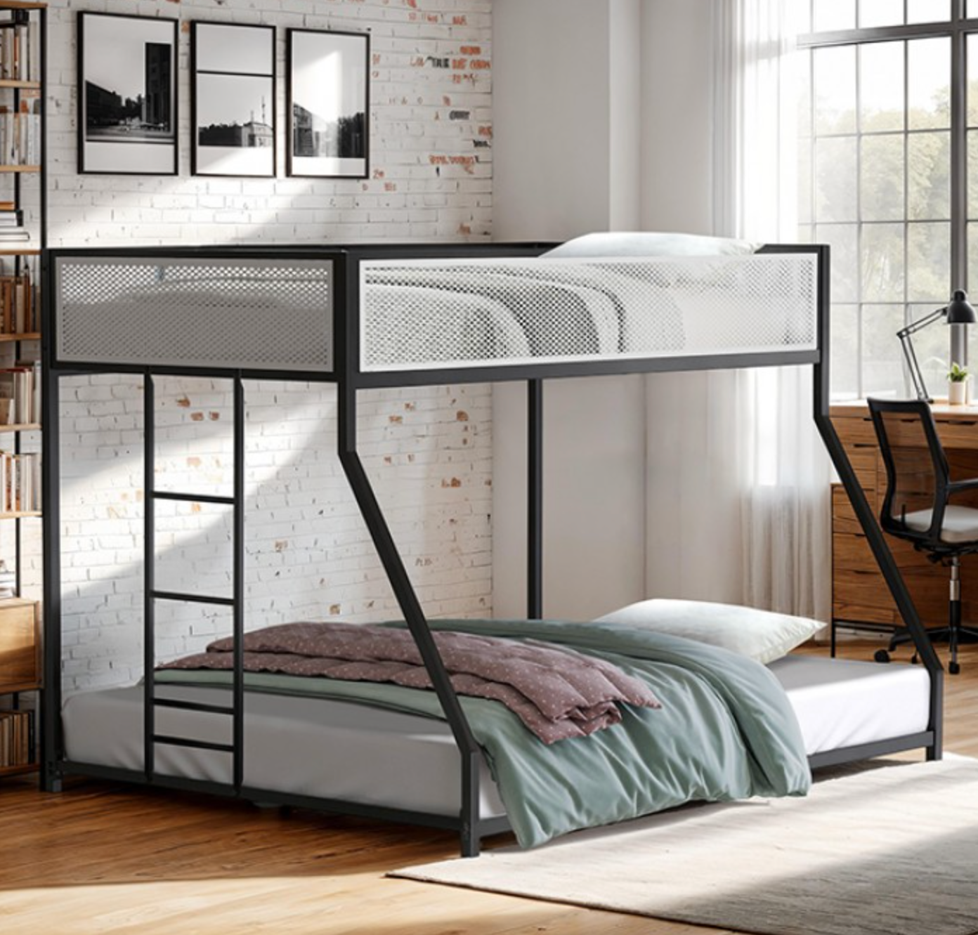 Southhall Twin/Full Bunk Bed- Black