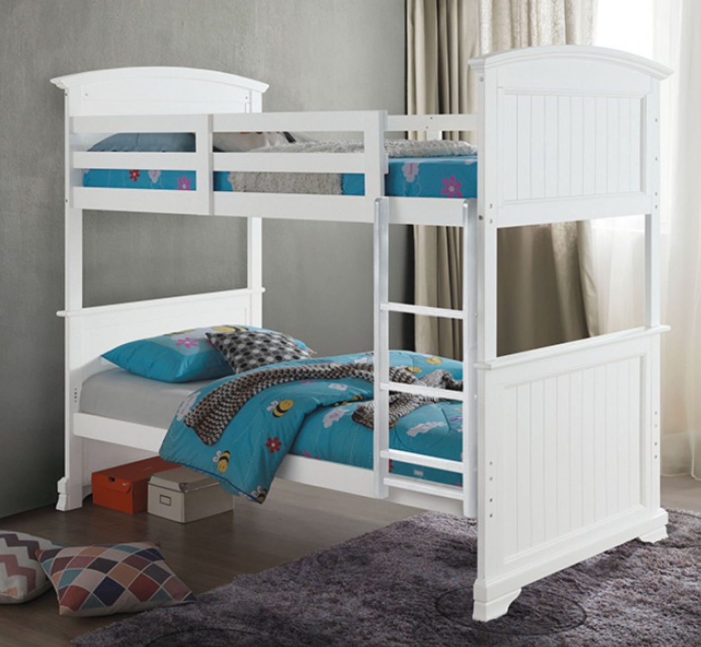 Albano Twin Over Full Bunk Bed - White