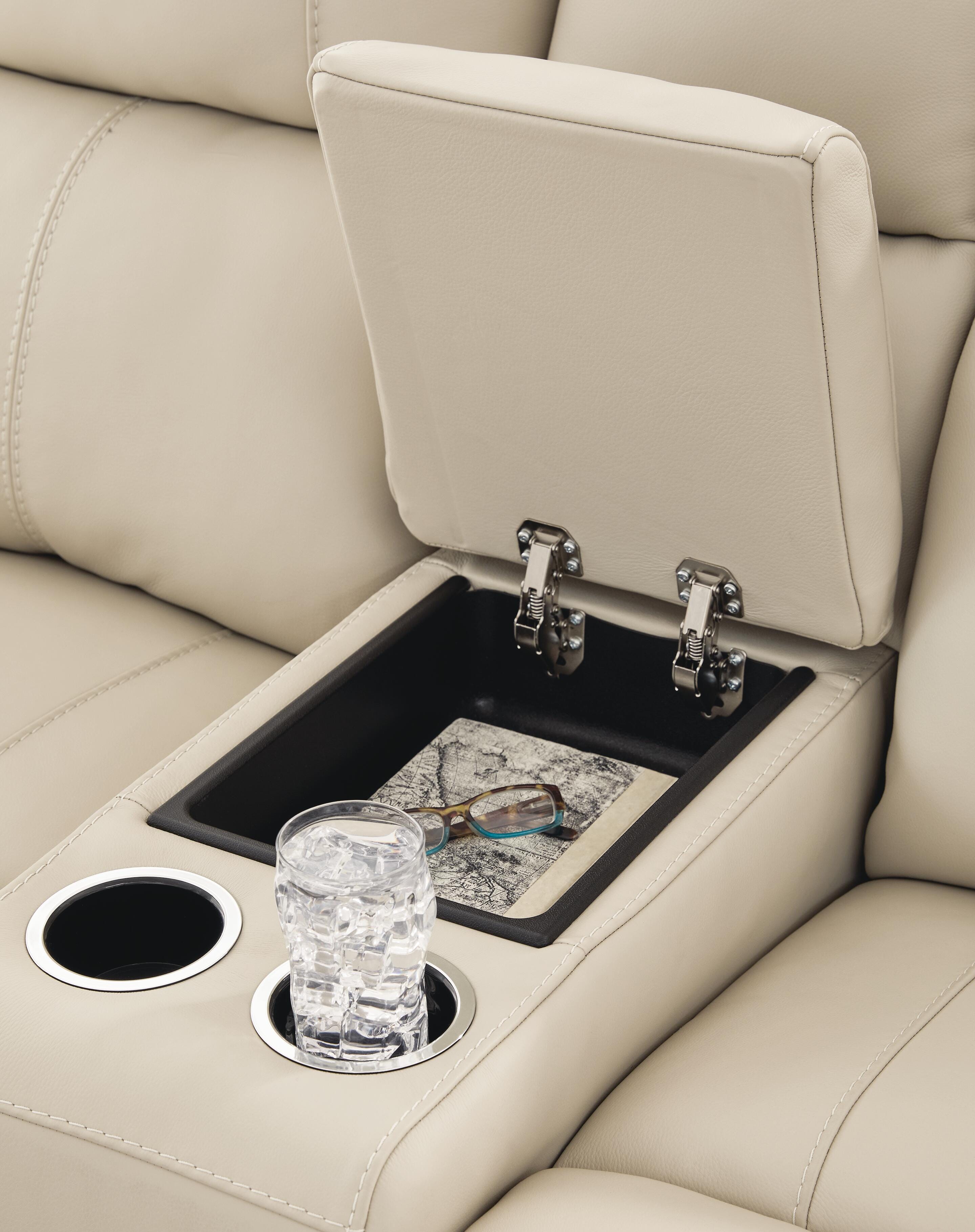 Sofá biplaza reclinable eléctrico Dahlmoore con consola