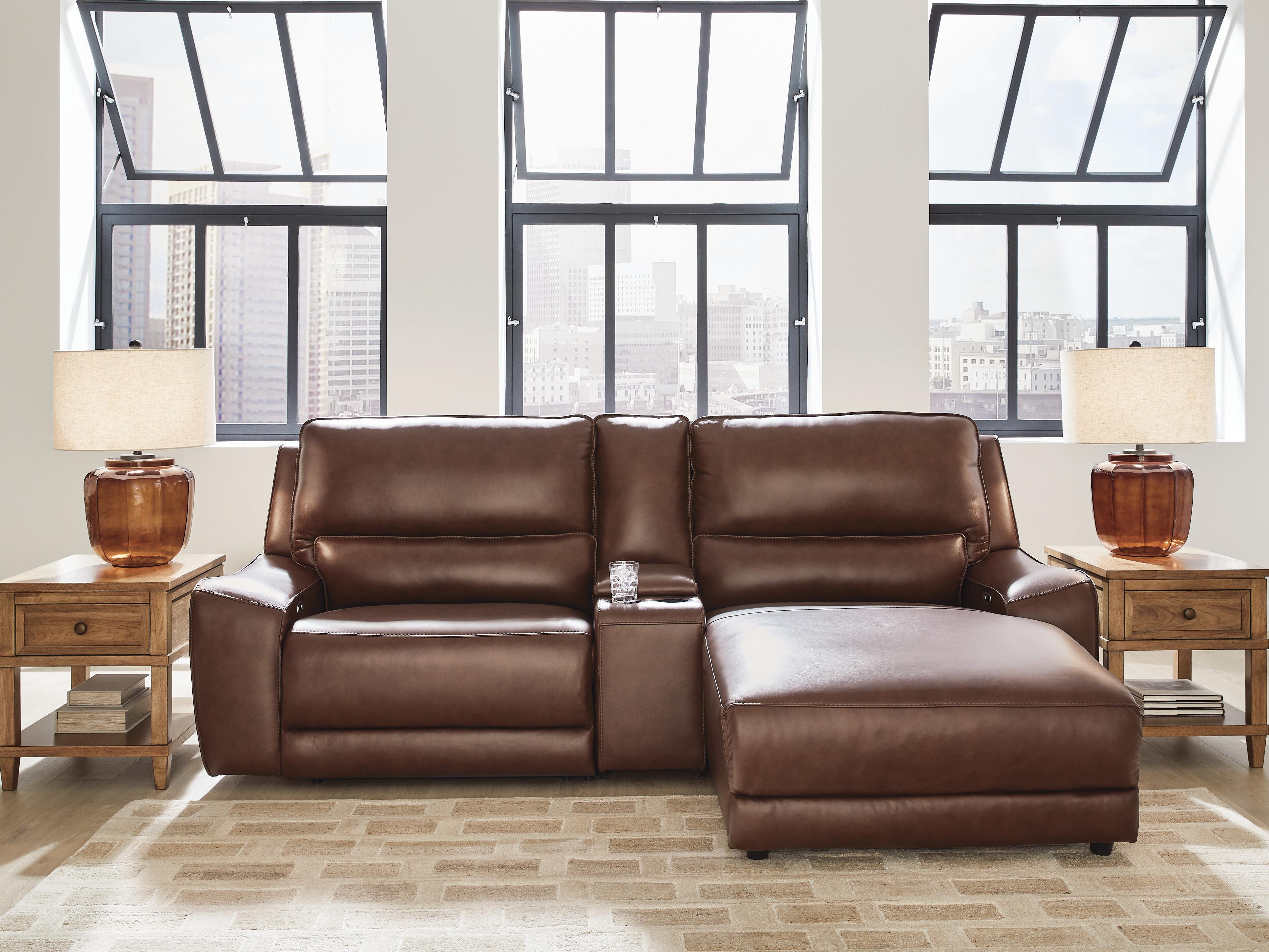 Seccional reclinable eléctrico DeepWakes con chaise longue