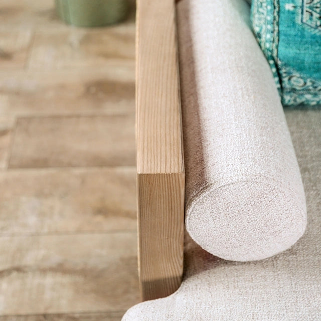 Sofá ALESUND, beige/roble claro, natural y marrón