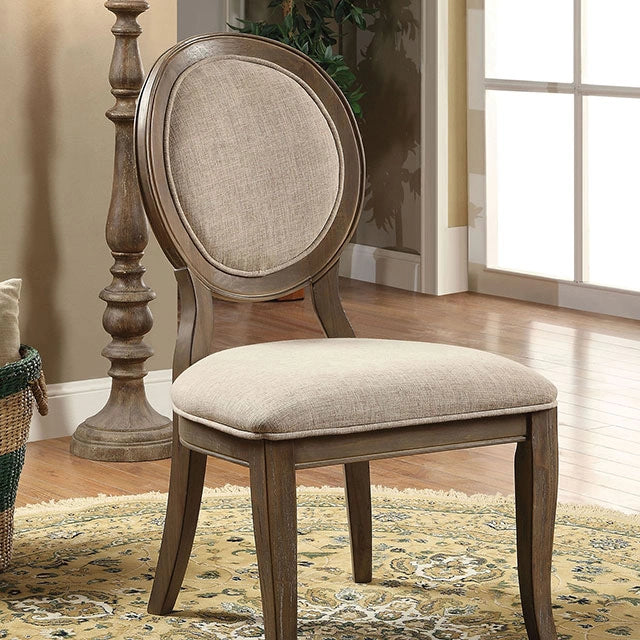 Silla auxiliar Kathryn de roble oscuro/beige rústico (2/CTN)