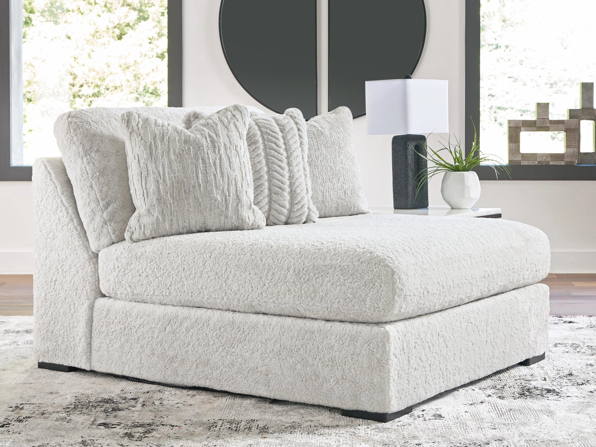 Sofá modular de peluche con chaise longue
