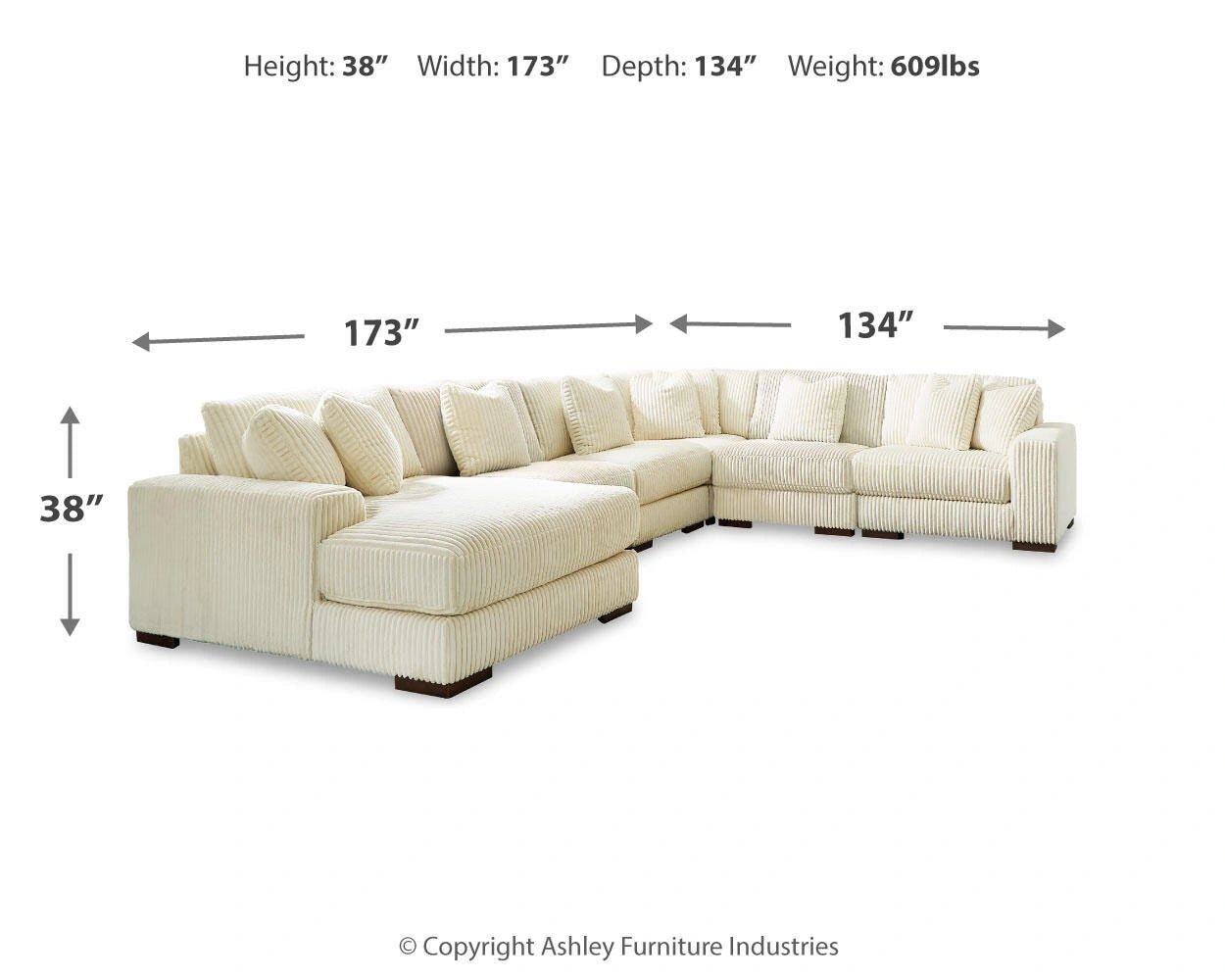 Sofá seccional Lindyn con chaise longue