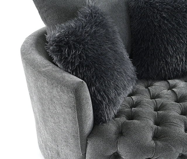 Sillón giratorio Sofi con botones capitoné